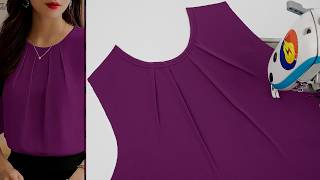 How to Sew a Perfect Pleated Neckline for an Elegant Blouse | Sewing Tips & Tricks screenshot 5