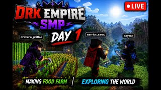 🔴 LIVE - DRK EMPIRE SMP Day 1 | Food Farm Banaya 😱 | warrior_aarav, mayank &amp; drkhero_prithvi