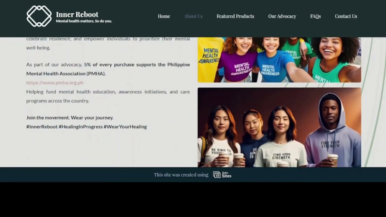 Print-on-demand e-commerce website created using Zoho Sites