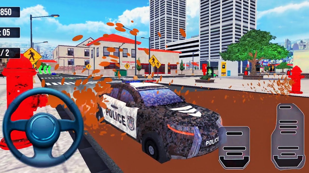 Police Car Wash Service Workshop Simulator #3 - Smart Gas Station Garage - Best Android GamePlay
