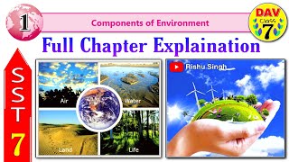 🌄 Components of Environment | Dav Class 7 Sst Chapter 1 | Full Chapter Explanation in English-Hindi.