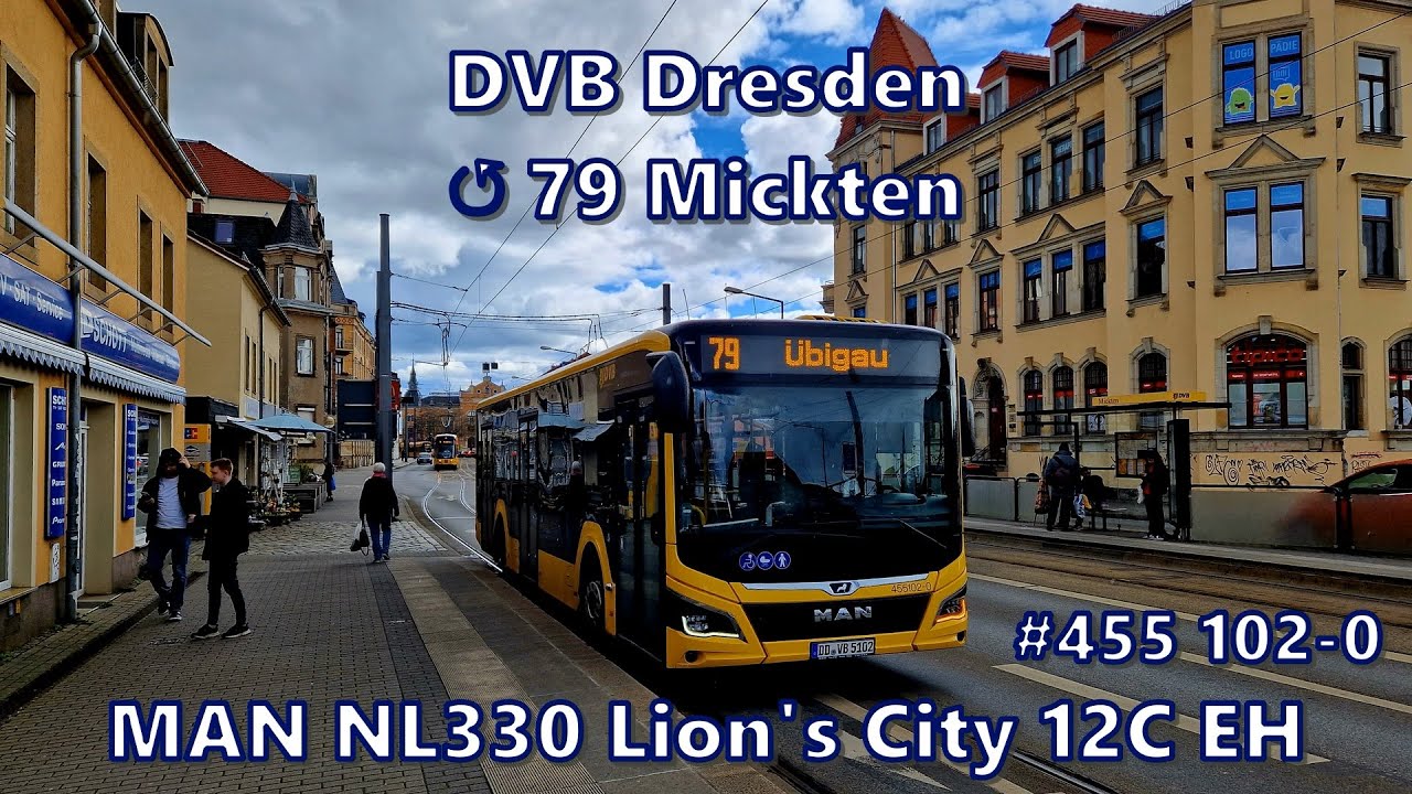 DVB Dresden - Linie 79, MAN NL330 Lion's City 12C EfficientHybrid #455 102-0