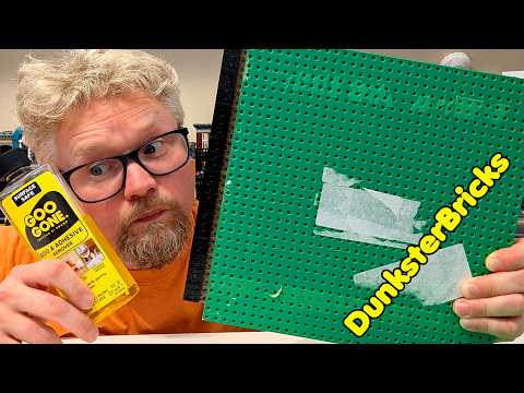 Cleaning sticky residue off of LEGO Baseplates using Goo Gone!