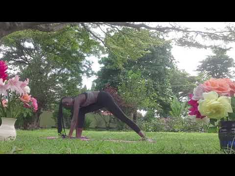 Yoga At Home with EVON 😊🙏🏿🦋(Day Nine - Warrior I/ Virabhadrasana I)🧘🏿