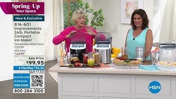 Improvements 26 lb. Portable Compact Ice Maker with Hand...