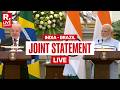 PM Modi &amp; President Lula Joint Statement After MoU Exchange | India-Brazil Joint Statement | LIVE