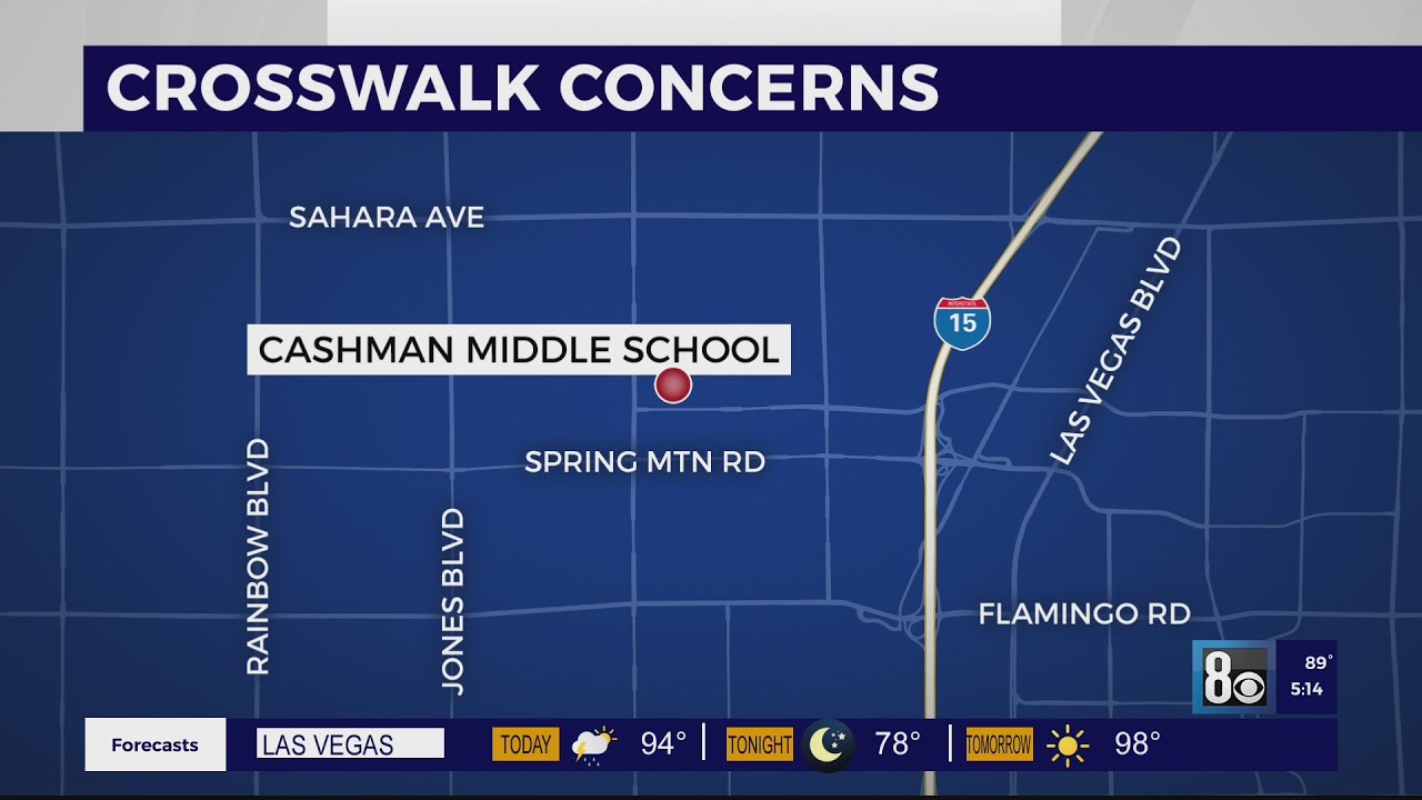 Parents of Cashman Middle School students concerned about crosswalk