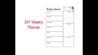 Diy Weekly Planner A4 Filofax Size Easy Printable