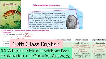10th class 1.1 Where the mind is without fear Answers