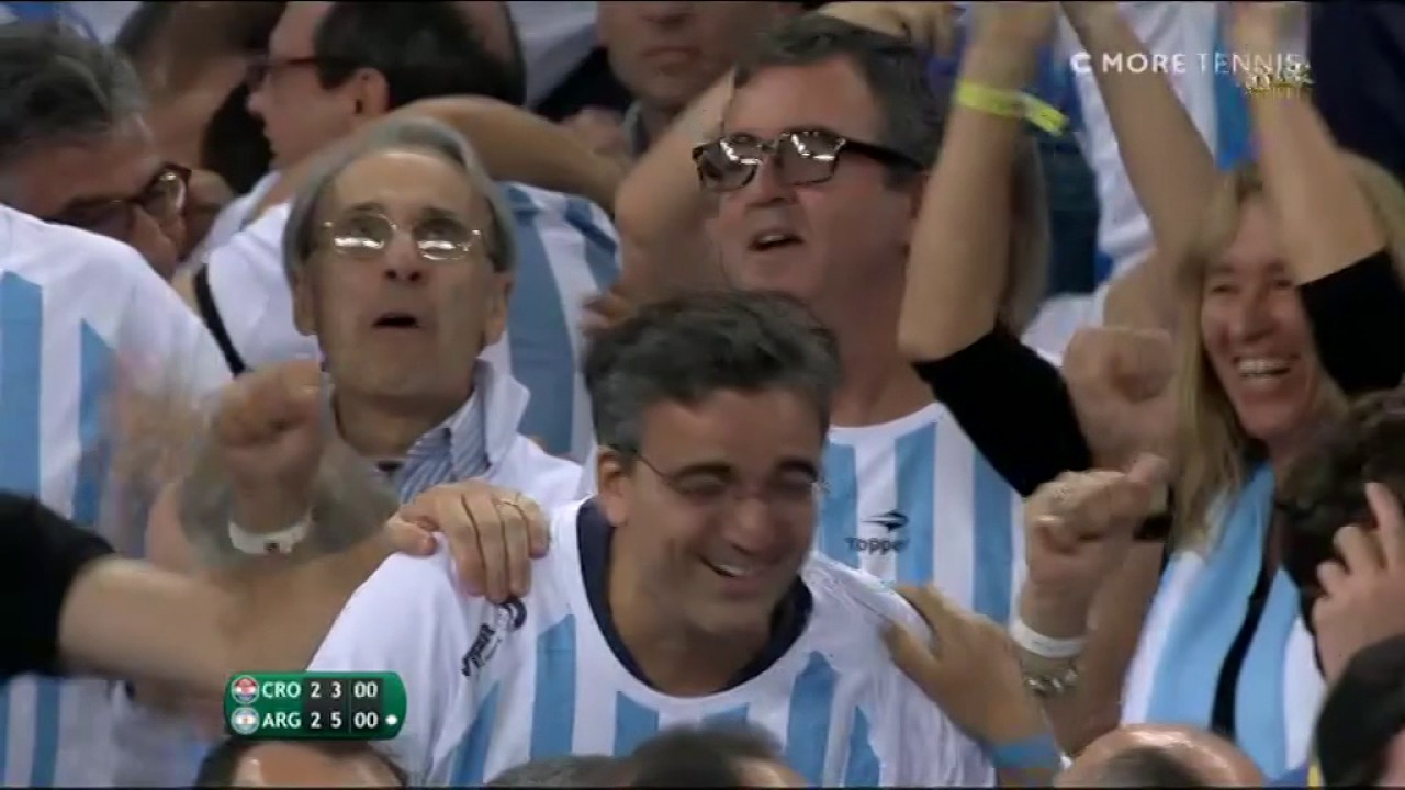 Diego Maradona reaction after Del Potro wins point | 2016 Davis Cup ...