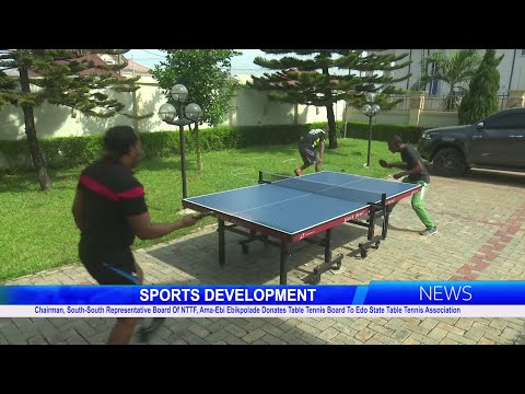 Ama-Ebi Ebikpolade Donates Table Tennis Board To Edo State Table Tennis Association