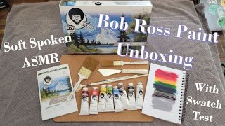 Bob Ross Master Paint Set Unboxing | Swatch Test | Soft Spoken ASMR | Art by Bailey
