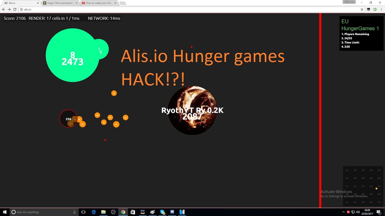 NEW ALIS.IO HUNGER GAME GLITCH HACK!?! INSTANT MASS