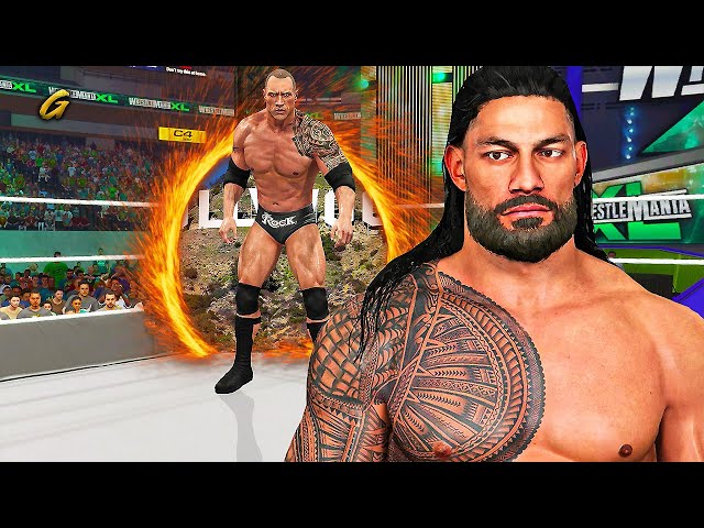 What If Tribal Chief Roman Reigns Faced Hollywood Rock? class=