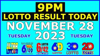 9pm Lotto Result Today November 28 2023 (Tuesday)