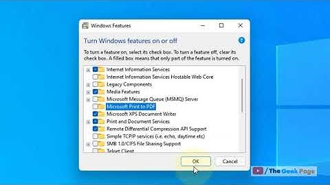 Turn On Or Off Microsoft Print To PDF In Windows 11
