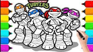 TMNT funny coloring pages drawing and painting | Super heroes coloring pages