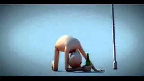 Funny animation drunk guy