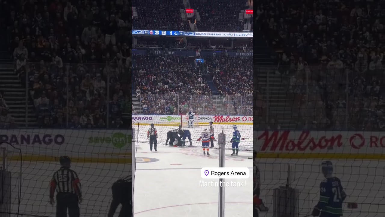 Vancouver Canucks Hockey Game: Martin the Tank at Rogers Arena! 🏒🔥
