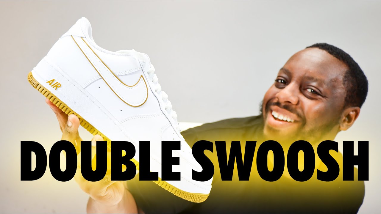 Air Force 1 Double Swoosh White Bronzine On Foot Sneaker Review