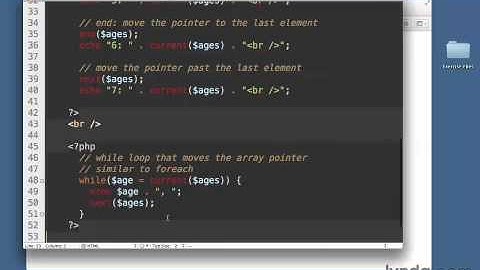 047  Понятие указателя массива (Lynda.com) Изучаем php