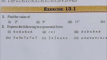 Class 7 Maths Chapter 13 l NCERT EXERCISE- 13.1 Exponents and power l CBSE Board l Solution l 7th