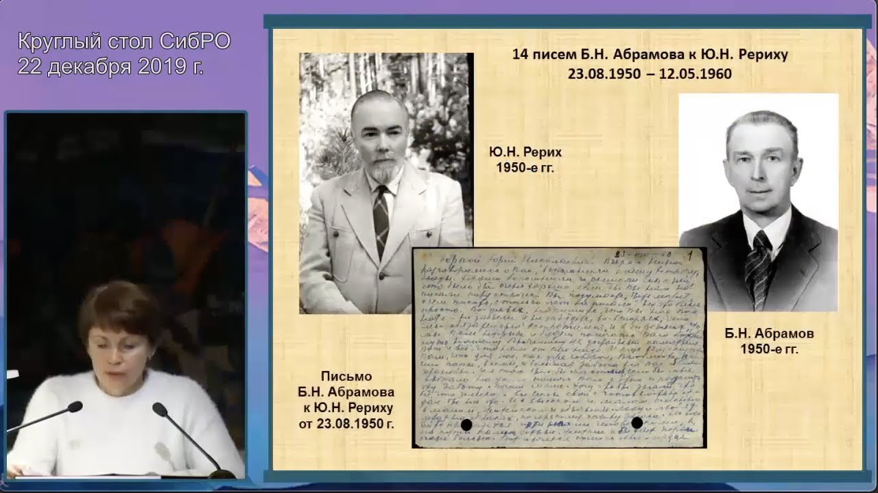 Письма Б.Н. АБРАМОВА к Ю.Н. РЕРИХУ. Башкова Н.В. - YouTube