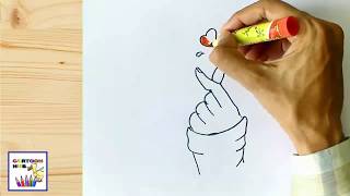 HOW TO DRAW A TUMBLR KOREAN HEART Step by Step Easy Drawing Tutorial of drawing technique ART lesson