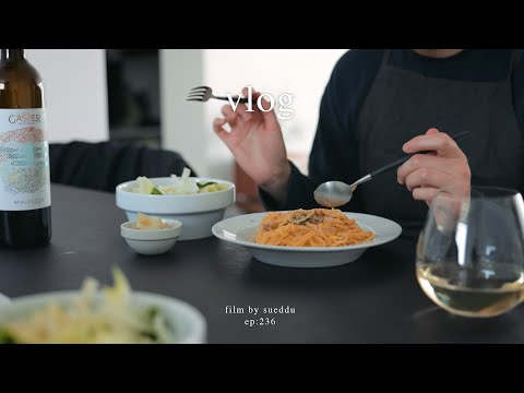 Cooking <strong>at</strong> home | Living alone vlog :Tzatziki <strong>Sauce</strong>, Poke Salad, Carbonara