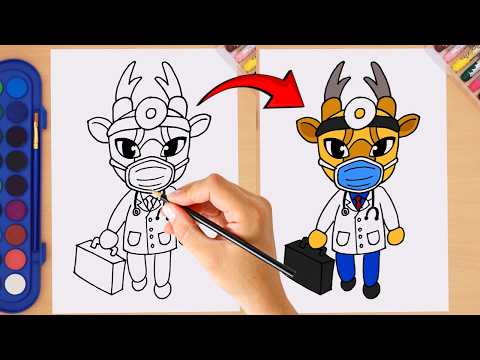How to draw Dr Harlow  | Animal Hospital Anomaly | Roblox