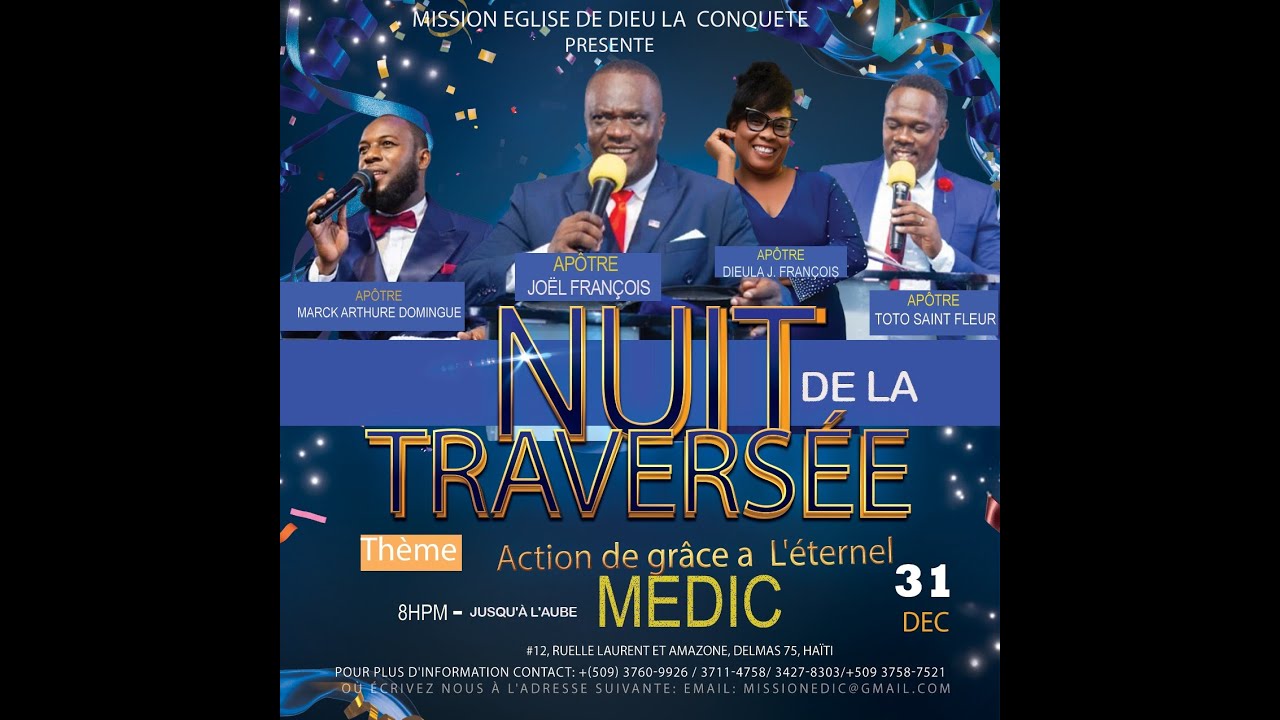 Nuit de la traversee, Action de grace a l'Eternel du mardi 31 Decembre ...
