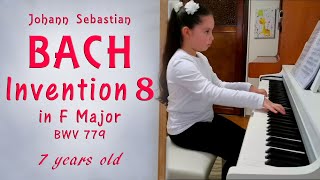 Bach - Invention 8 in F Major, BWV 779 (7 years old)