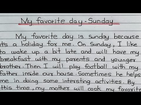 my favorite day sunday essay