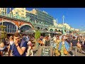 BRIGHTON BEACH PROMENADE WALK with Crowds Enjoying the Sun, Beach Bars, Stalls, Pier, i360 | England