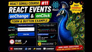👉 React Somali Course #11 🚀 Events Explained | onChange + onClick (Form & Button Tutorial)