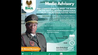 BMA Commissioner briefs the media on plan for 2025/2026 festive period.