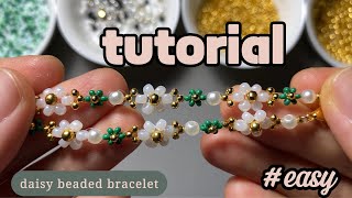 daisy beaded bracelet ~ tutorial ~ so easy to make