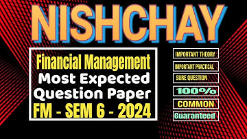 FM Question Paper 2024 || NISHCHAY ✌️ || SEM 6 || Calcutta University @GDT_RoshanSir