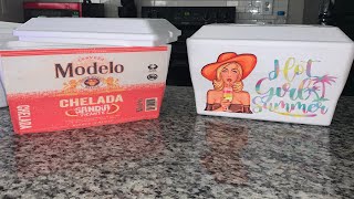 DIY styrofoam cooler from dollar tree