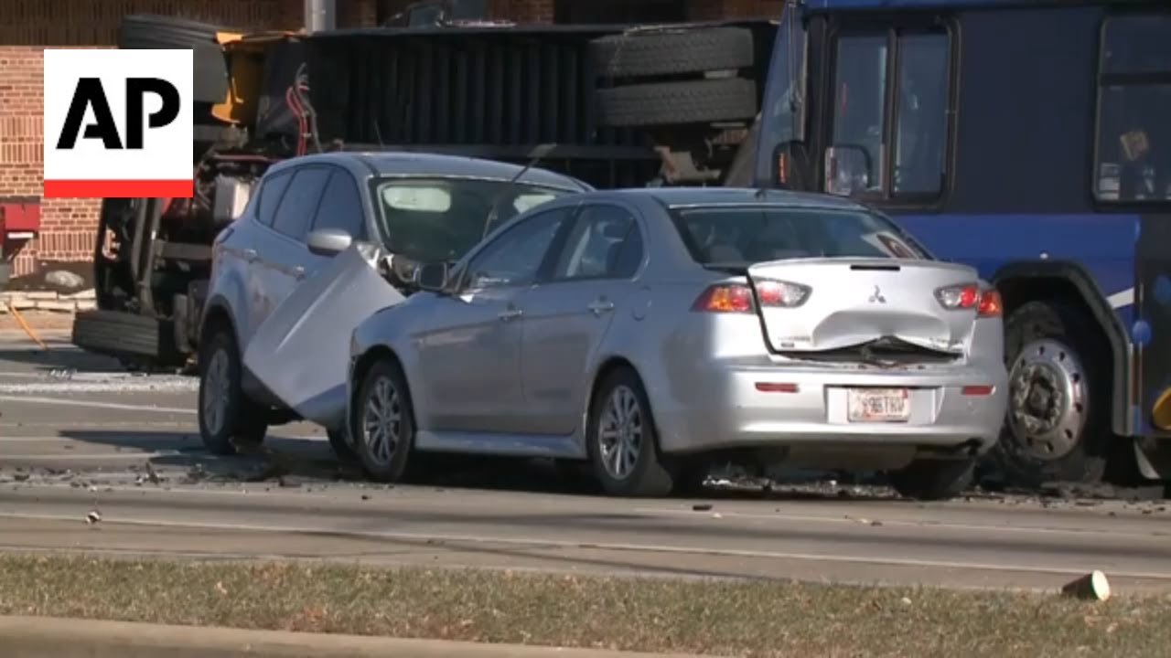 Vehicle crashes into school bus in police pursuit YouTube