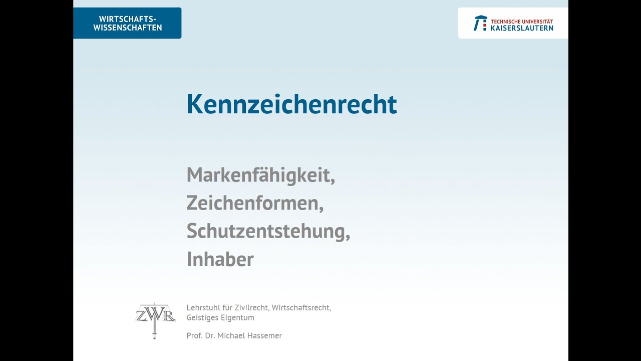 Update Immaterialgüterrecht 8: Markenrecht Schutzgegenstand