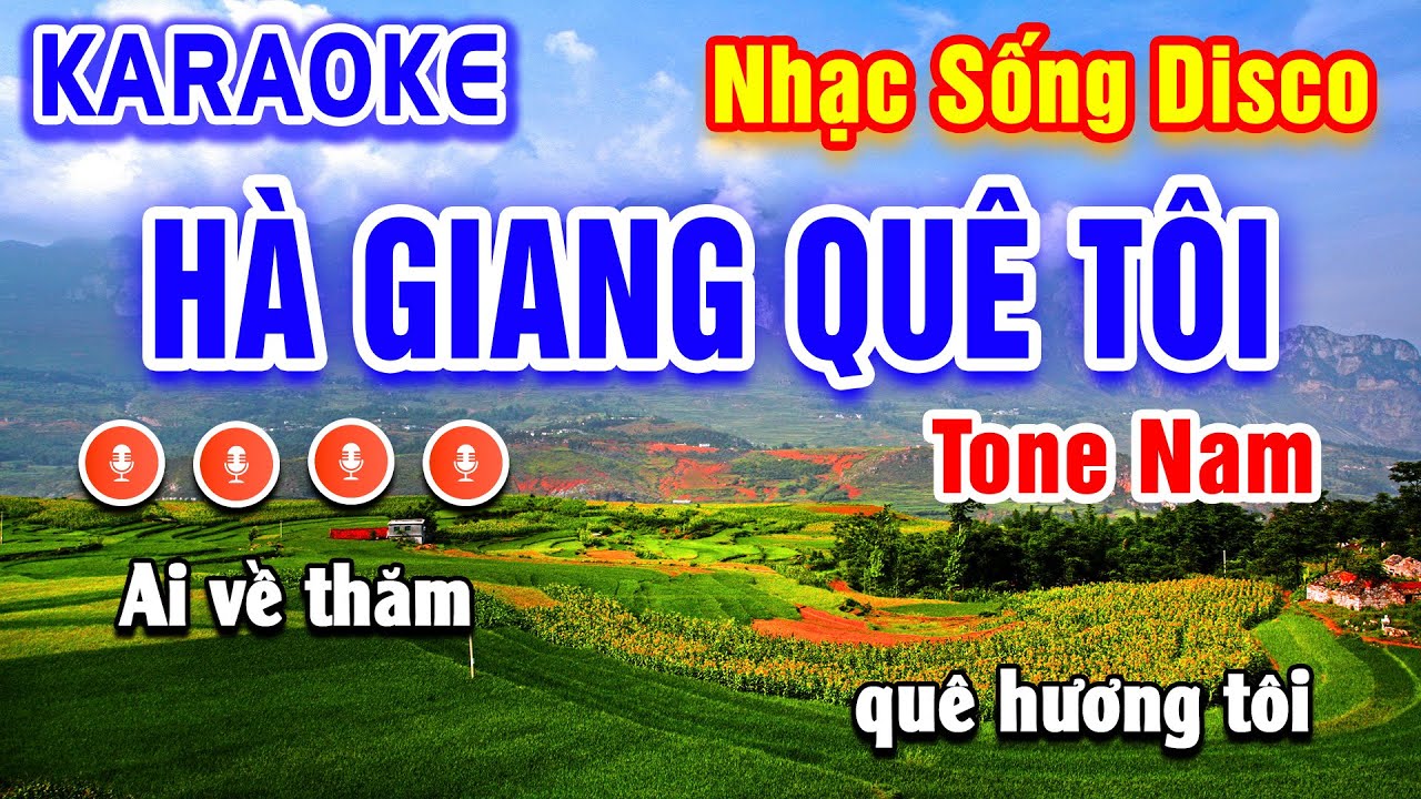 Hà Giang Quê Tôi Karaoke Disco Tone Nam | Beat Hay Dễ Hát | PVQ Karaoke