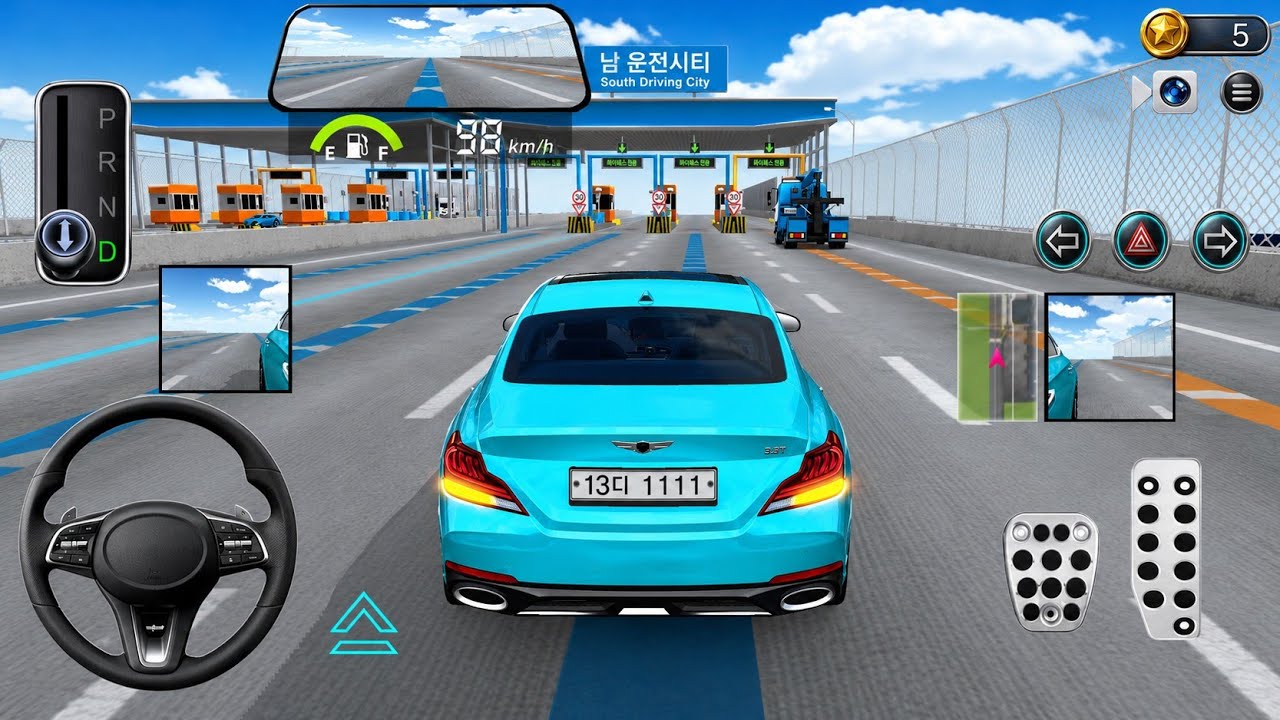 Driving Class 3D washing car City driving and flyover full driving
