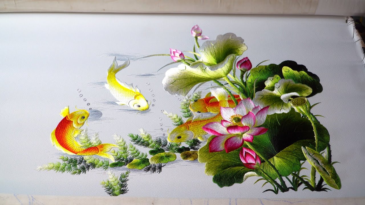 Hand Embroidery Design - Lotus Embroidery Pattern