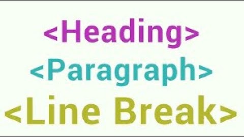 Basic Tags {heading , paragraph , break line} in html body...