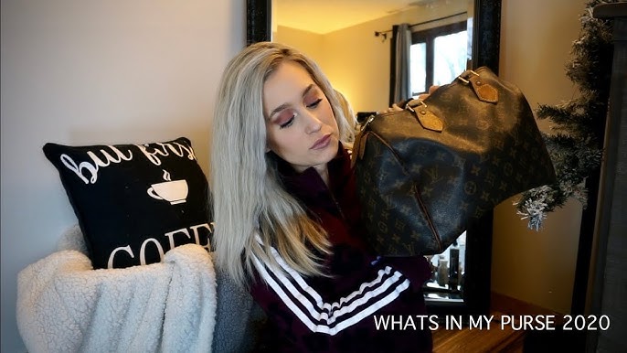 What's in my purse + Louis Vuitton Speedy Bandouliere 30 review - Katherine  Andre…