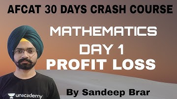 AFCAT mathematics 30 days crash course profit and loss Class 1 By Sandeep Brar