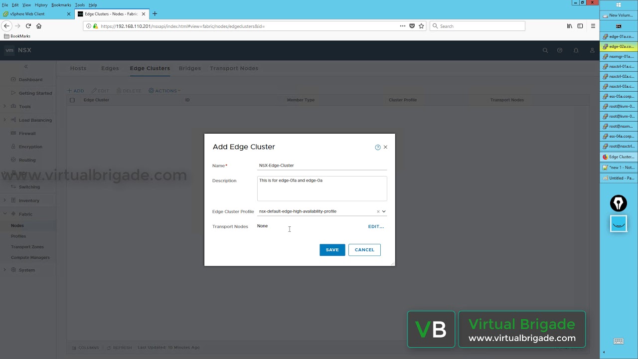 NSX-T 2.1 Part 07: Creating NSX Edge Cluster
