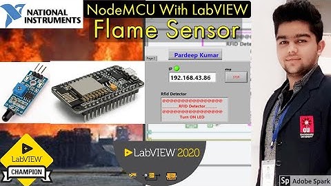 LabVIEW with NodeMCU | Tutorial :- 4 Flame Sensor Reading Wifi using TCP/IP Protocol | LabVIEW