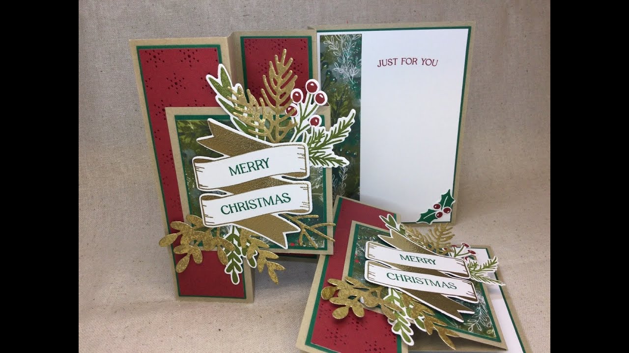 Christmas Banners - Fun Fold with EVERYTHING on it (GHI 1of 5) - YouTube